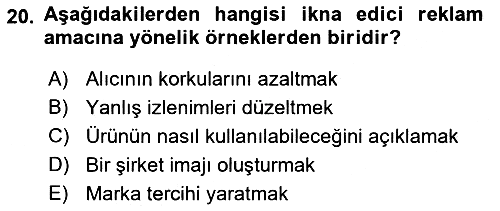 Havayolu Pazarlaması 2017-2018 Dönem Sonu Sınavı - 20. soru