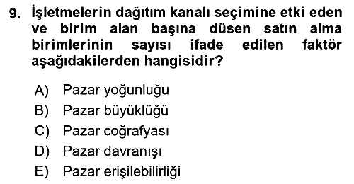Havayolu Pazarlaması 2022-2023 Dönem Sonu Sınavı - 9. soru