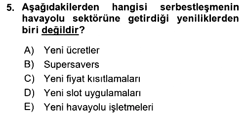 Havayolu Pazarlaması 2023-2024 Dönem Sonu Sınavı - 5. soru