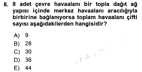 Havayolu Yönetimi 2018-2019 3 Ders Sınavı - 8. soru