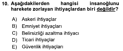 Havayolu Yönetimi 2023-2024 Ara Sınav - 10. soru
