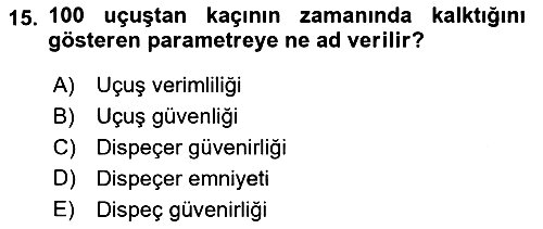 Havayolu Yönetimi 2023-2024 Dönem Sonu Sınavı - 15. soru