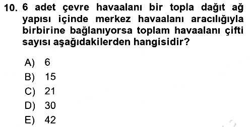 Havayolu Yönetimi 2023-2024 Yaz Okulu Sınavı - 10. soru