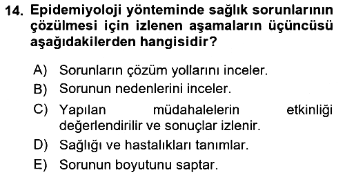 İş Sağlığı Yönetimi 2021-2022 Ara Sınav - 14. soru
