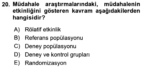 İş Sağlığı Yönetimi 2021-2022 Ara Sınav - 20. soru