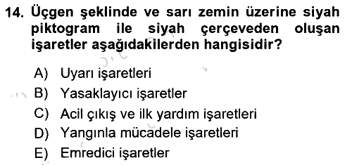İş Sağlığı Yönetimi 2021-2022 Yaz Okulu Sınavı - 14. soru