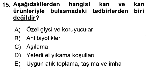 İş Sağlığı Yönetimi 2024-2025 Yaz Okulu Sınavı - 15. soru