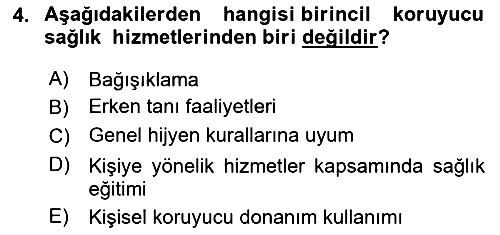 İş Sağlığı Yönetimi 2025-2026 Yaz Okulu Sınavı - 4. soru
