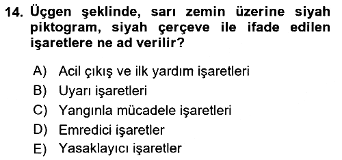 İş Sağlığı Yönetimi 2025-2026 Yaz Okulu Sınavı - 14. soru