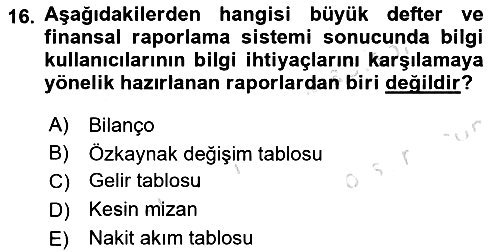 İşletme Bilgi Sistemleri 2018-2019 3 Ders Sınavı - 16. soru