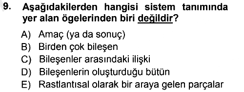 İşletme Bilgi Sistemleri 2012-2013 Ara Sınav - 9. soru