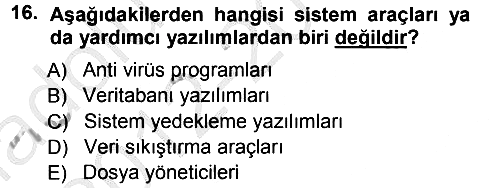 İşletme Bilgi Sistemleri 2012-2013 Ara Sınav - 16. soru