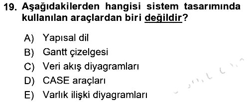 İşletme Bilgi Sistemleri 2017-2018 Ara Sınav - 19. soru