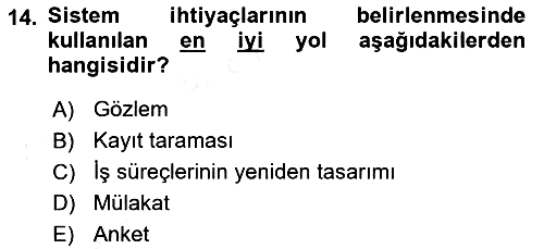 İşletme Bilgi Sistemleri 2018-2019 Ara Sınav - 14. soru