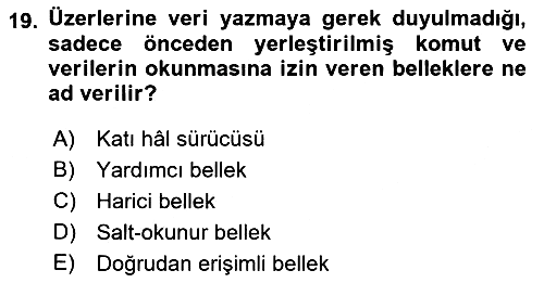 İşletme Bilgi Sistemleri 2021-2022 Ara Sınav - 19. soru