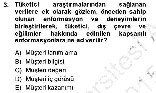 İşletme Bilgi Sistemleri 2014-2015 Dönem Sonu Sınavı - 3. soru