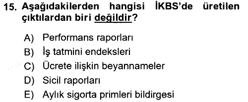 İşletme Bilgi Sistemleri 2017-2018 Dönem Sonu Sınavı - 15. soru