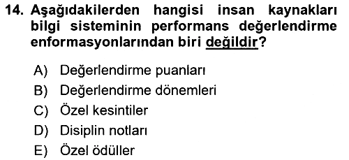 İşletme Bilgi Sistemleri 2019-2020 Dönem Sonu Sınavı - 14. soru