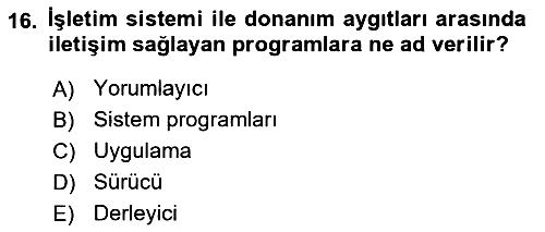 İşletme Bilgi Sistemleri 2022-2023 Dönem Sonu Sınavı - 16. soru