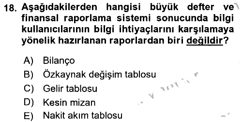 İşletme Bilgi Sistemleri 2018-2019 Yaz Okulu Sınavı - 18. soru