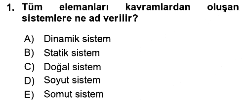 İşletme Bilgi Sistemleri 2020-2021 Yaz Okulu Sınavı - 1. soru