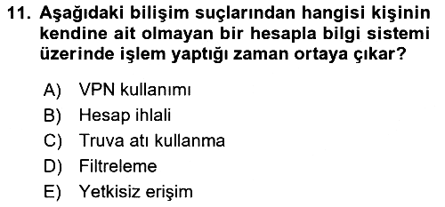 İşletme Bilgi Sistemleri 2020-2021 Yaz Okulu Sınavı - 11. soru