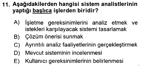 İşletme Bilgi Sistemleri 2022-2023 Yaz Okulu Sınavı - 11. soru