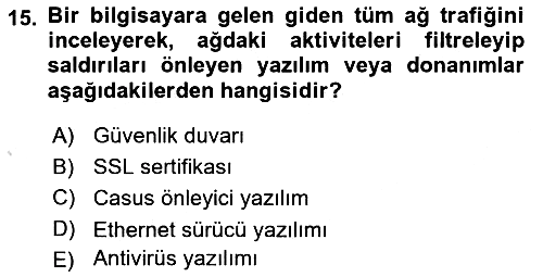 İşletme Bilgi Sistemleri 2022-2023 Yaz Okulu Sınavı - 15. soru