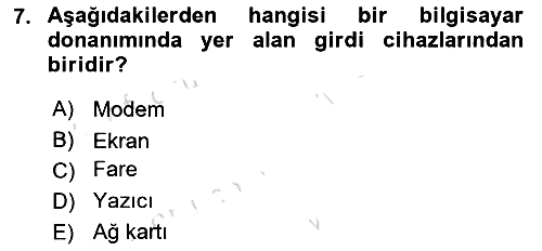İşletme Bilgi Sistemleri 2023-2024 Yaz Okulu Sınavı - 7. soru