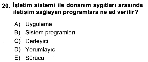 İşletme Bilgi Sistemleri 2023-2024 Yaz Okulu Sınavı - 20. soru