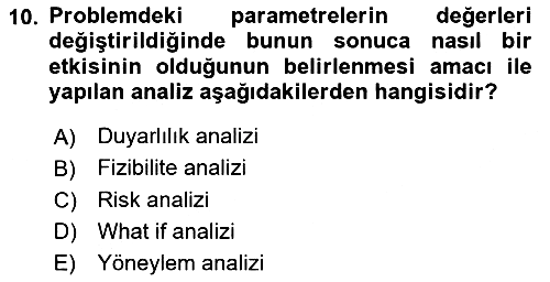 İşletme Bilgi Sistemleri 2024-2025 Yaz Okulu Sınavı - 10. soru