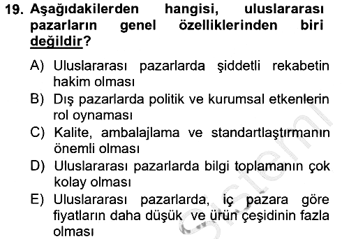 Lojistik Yönetimi 2012-2013 Ara Sınav - 19. soru