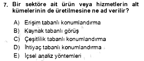 Lojistik Yönetimi 2021-2022 Ara Sınav - 7. soru