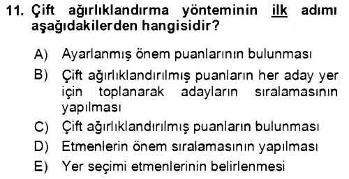 Lojistik Yönetimi 2021-2022 Ara Sınav - 11. soru