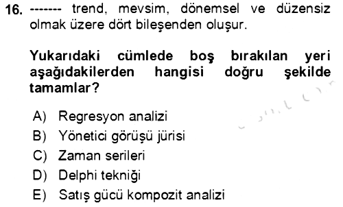 Lojistik Yönetimi 2021-2022 Ara Sınav - 16. soru
