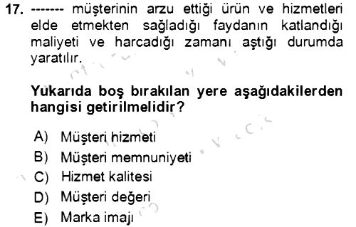 Lojistik Yönetimi 2021-2022 Ara Sınav - 17. soru