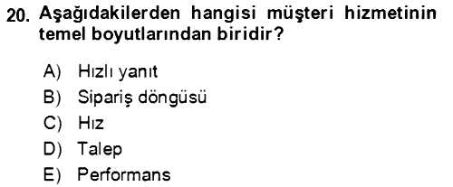 Lojistik Yönetimi 2021-2022 Ara Sınav - 20. soru