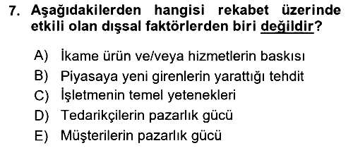 Lojistik Yönetimi 2025-2026 Ara Sınav - 7. soru