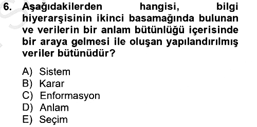 Lojistik Yönetimi 2012-2013 Dönem Sonu Sınavı - 6. soru