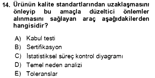 Lojistik Yönetimi 2020-2021 Yaz Okulu Sınavı - 14. soru