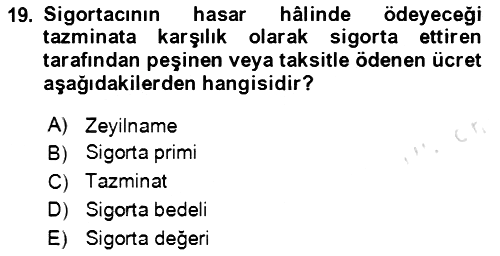 Lojistik Yönetimi 2020-2021 Yaz Okulu Sınavı - 19. soru