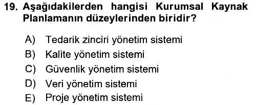 Lojistikte Teknoloji Kullanımı 2015-2016 Ara Sınav - 19. soru