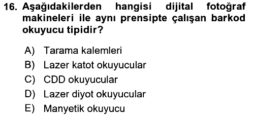 Lojistikte Teknoloji Kullanımı 2017-2018 Ara Sınav - 16. soru