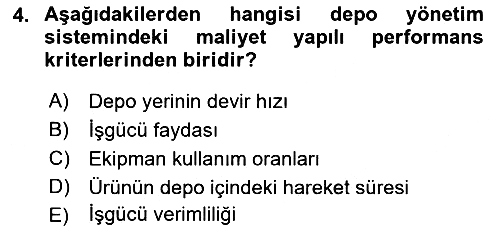 Lojistikte Teknoloji Kullanımı 2021-2022 Ara Sınav - 4. soru