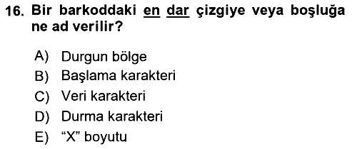 Lojistikte Teknoloji Kullanımı 2021-2022 Ara Sınav - 16. soru