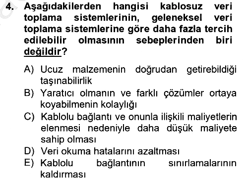 Lojistikte Teknoloji Kullanımı 2014-2015 Dönem Sonu Sınavı - 4. soru
