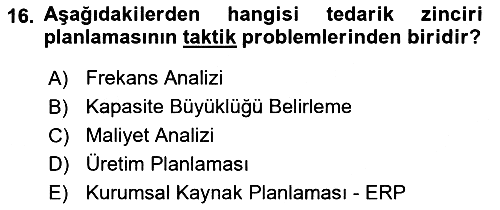 Lojistikte Teknoloji Kullanımı 2021-2022 Dönem Sonu Sınavı - 16. soru