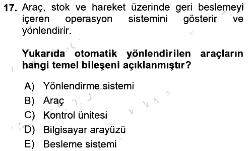 Lojistikte Teknoloji Kullanımı 2023-2024 Dönem Sonu Sınavı - 17. soru