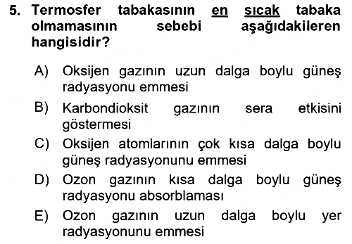 Meteoroloji 2022-2023 Ara Sınav - 5. soru