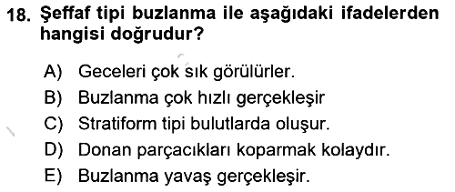 Meteoroloji 2022-2023 Ara Sınav - 18. soru
